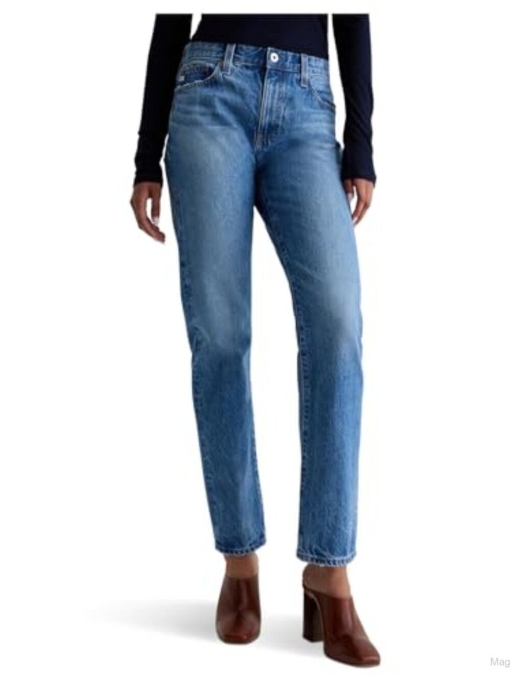 Mid Rise Relaxed Fit Boyfriend Jeans 100% Cotton Straight Leg
